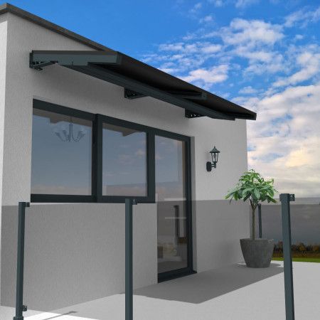 Toldo solar fotovoltaico Topaze 4 painéis - cinza 1600W 6,952x1,144M Bandeja de cabos incluída INTERSUN - 1