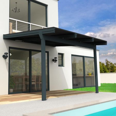 Pérgola solar fotovoltaica  Cornaline 4,590x3,492 M - Cinza 3200W Bandeja de cabos incluída INTERSUN - 1